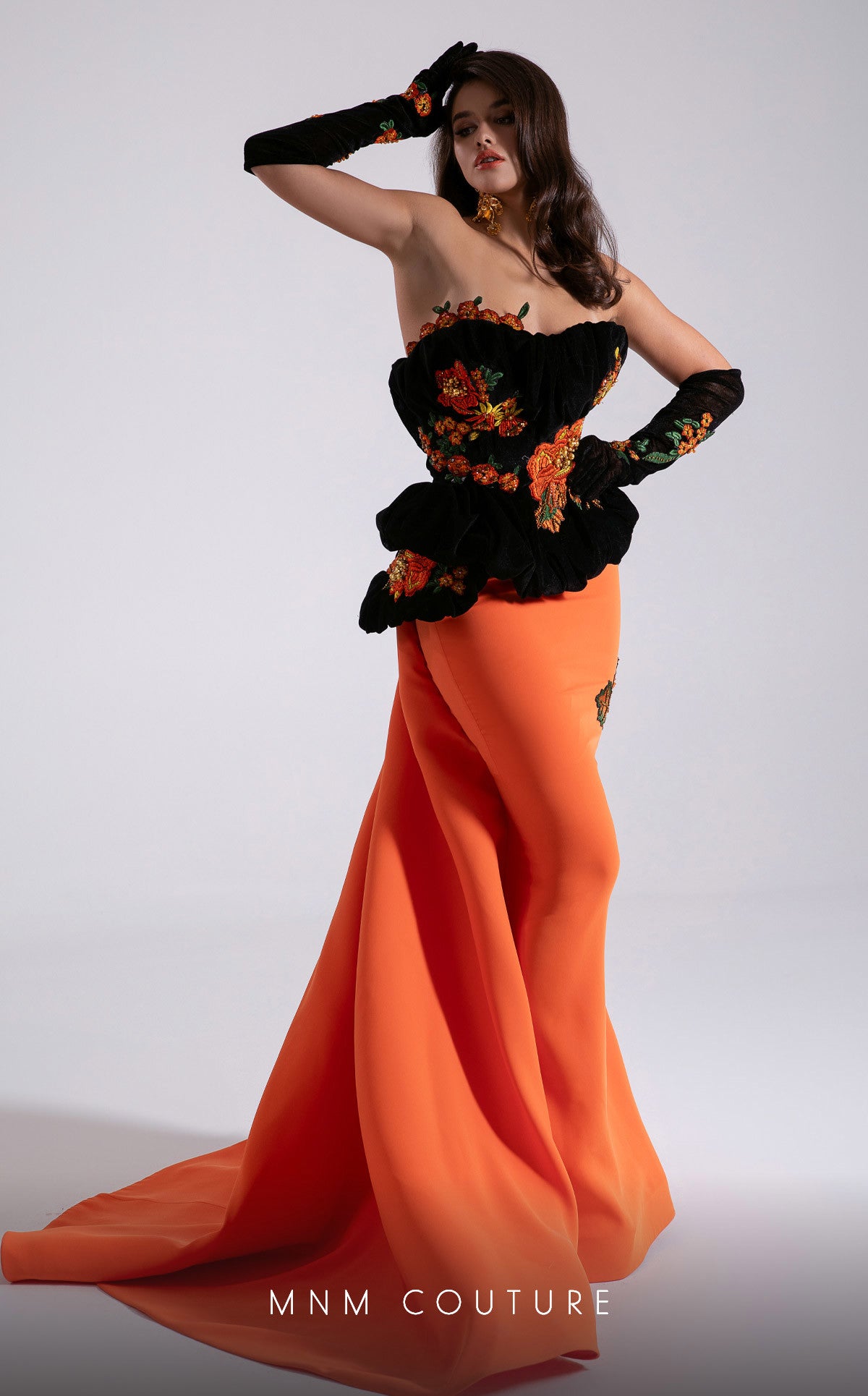 Fouad Sarkis F02902 Dress Orange / 4 Fouad Sarkis F02902 Dress Orange / 4