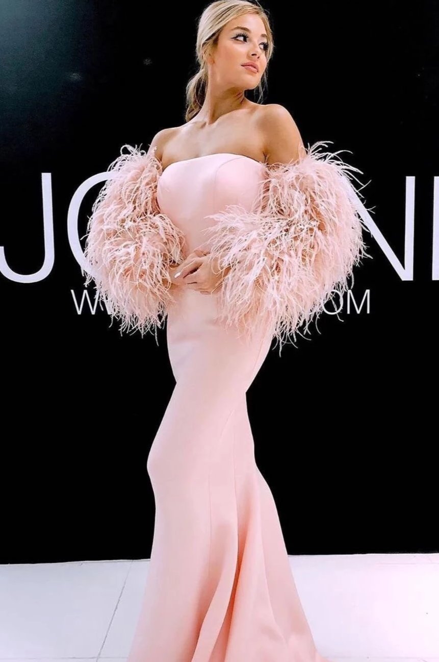 jovani pink feather dress Jovani 04501 Dress