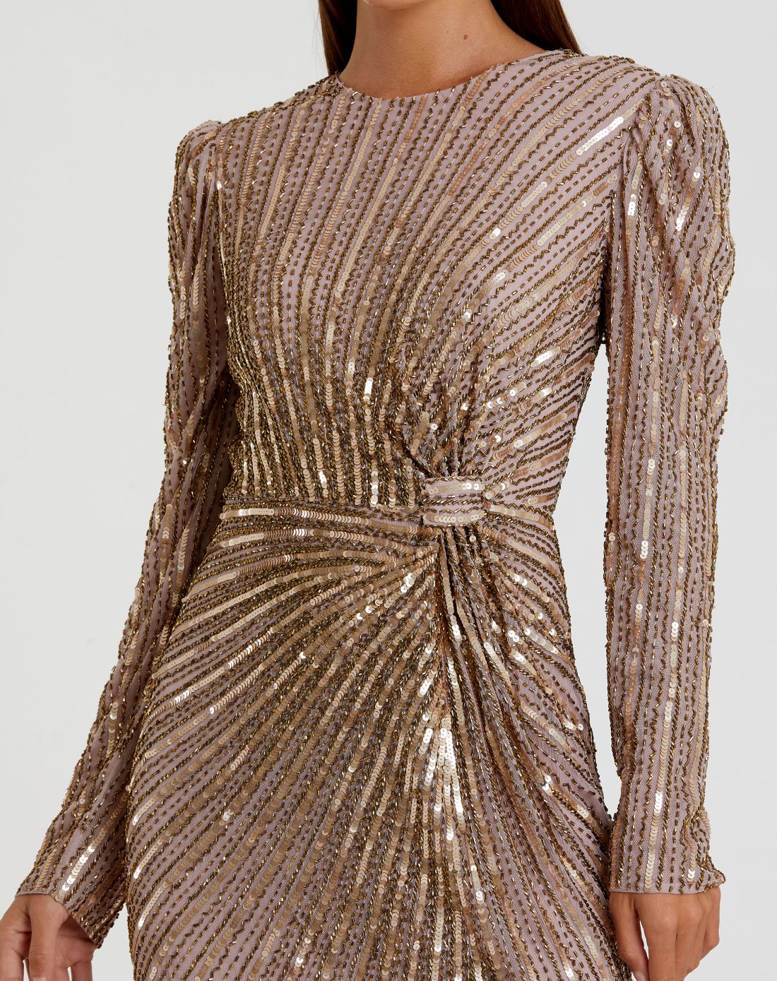 Mac Duggal 5641 - Embellished Long Dress 14 / Mocha Mac Duggal 5641 - Embellished Long Dress 14 / Mocha