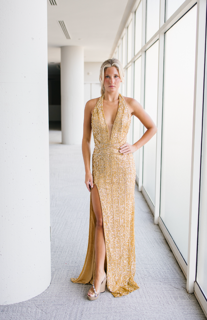 aleta gold dress Aleta Prom Dresses Alexandra's Boutique