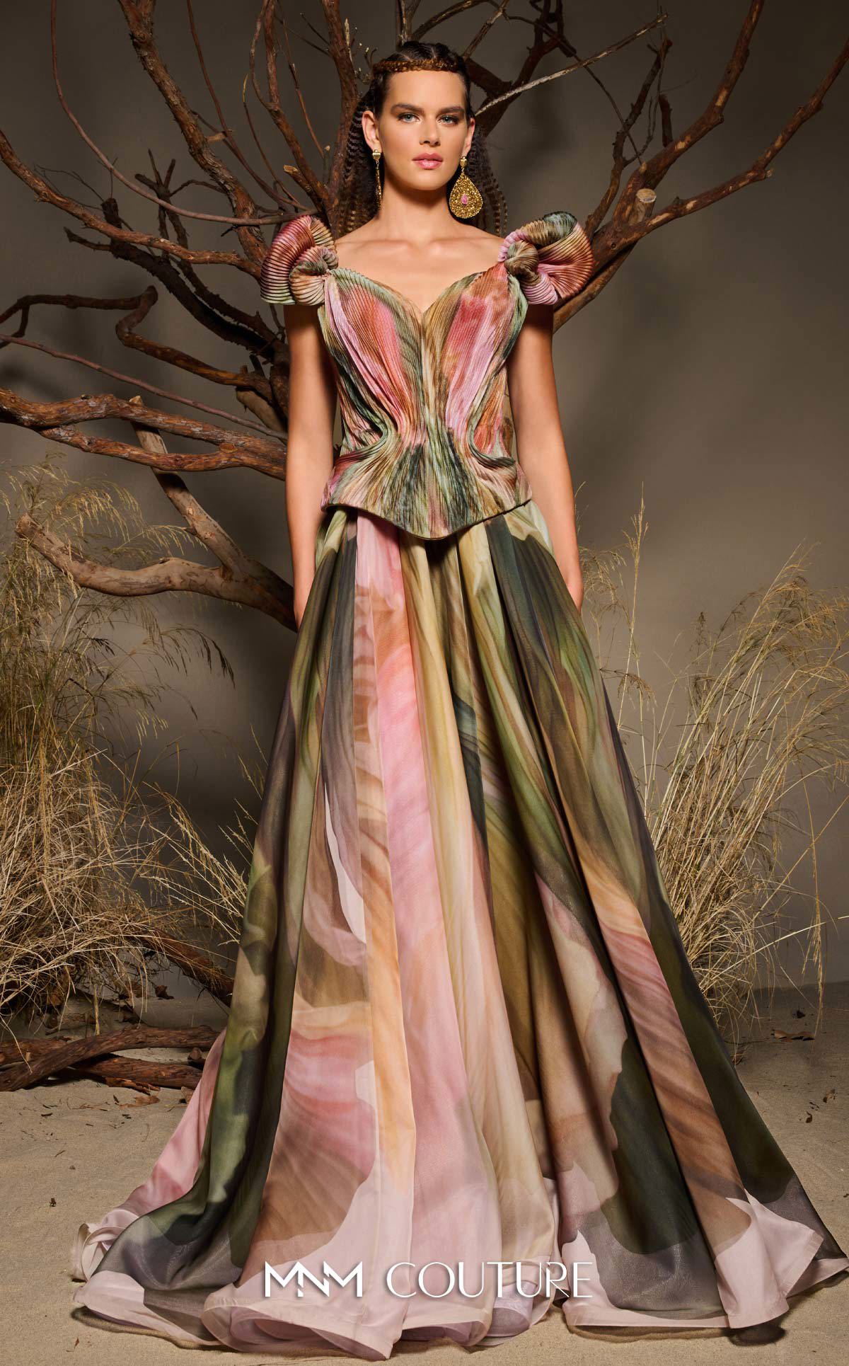 Fouad Sarkis F02981 Dress Multicolor / 12 Fouad Sarkis F02981 Dress Multicolor / 12