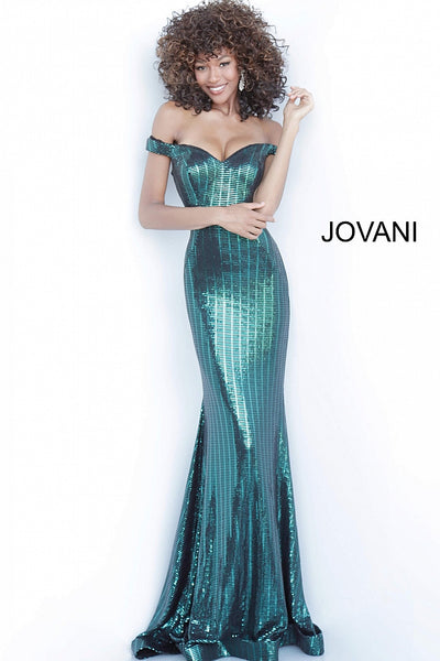 Black Emerald Off the Shoulder Jovani Prom Dress 00974 - Elbisny