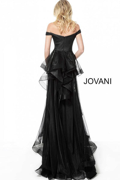 Black Off the Shoulder Sweetheart Neckline Evening Jovani Dress 2308 - Elbisny