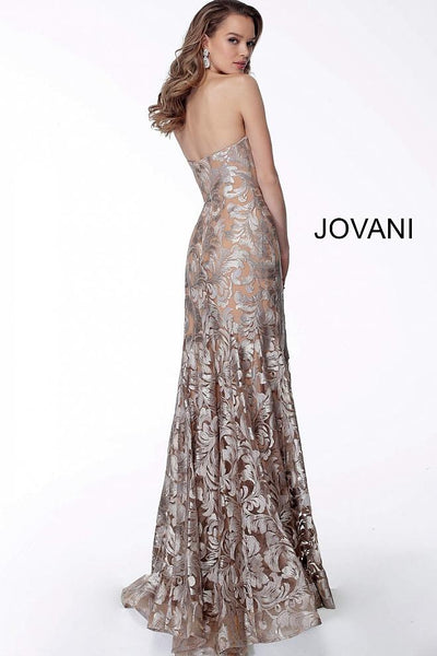 Champagne Strapless Form Fitting Evening Jovani Dress 63491 - Elbisny
