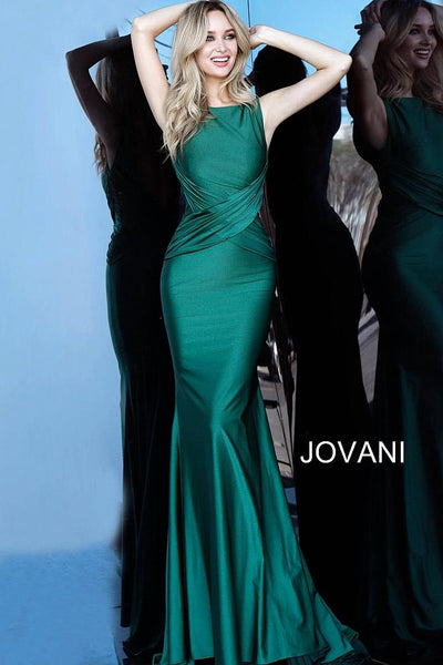 Emerald Ruched Bodice V Back Prom Jovani Dress 1016 - Elbisny