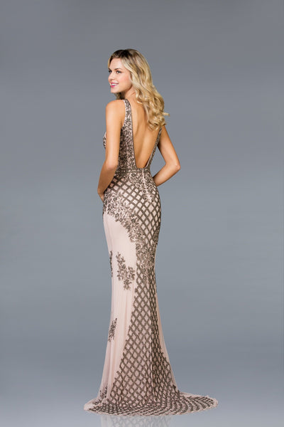 Scala Long Sequins Dress 48787 - Elbisny