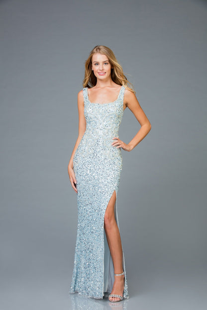 Scala Long Sequins Dress 48961 - Elbisny