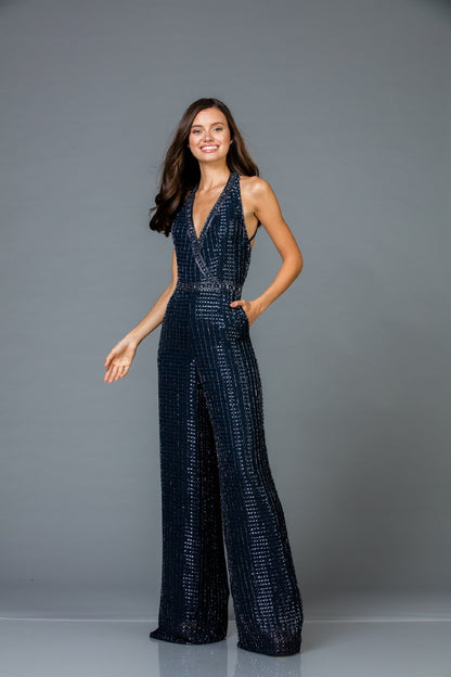 Scala Sequins Pant Suit 48941 - Elbisny