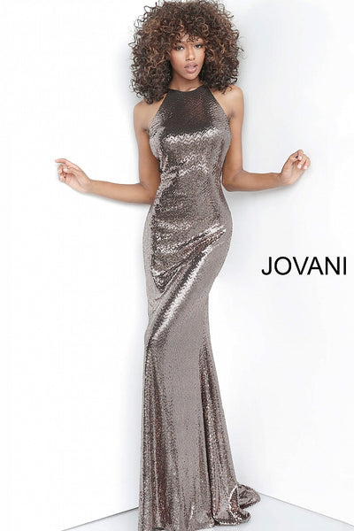 Copper Crew Neckline Back Cut Out Prom Jovani Dress 2812 - Elbisny