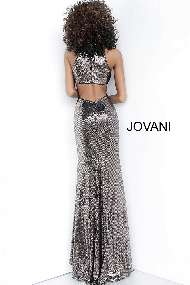 Copper Crew Neckline Back Cut Out Prom Jovani Dress 2812 - Elbisny