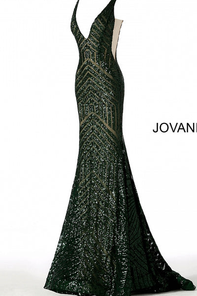 Sequin Embellished V Neck Fitted Jovani Dress 59762 - Elbisny