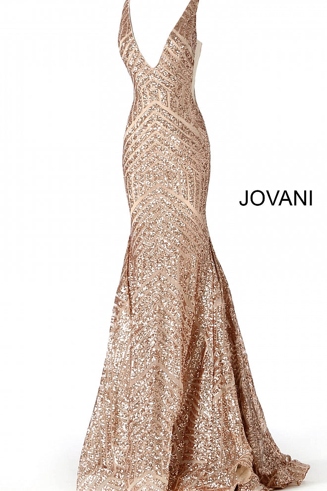 Sequin Embellished V Neck Fitted Jovani Dress 59762 16 / hunter Sequin Embellished V Neck Fitted Jovani Dress 59762 16 / hunter