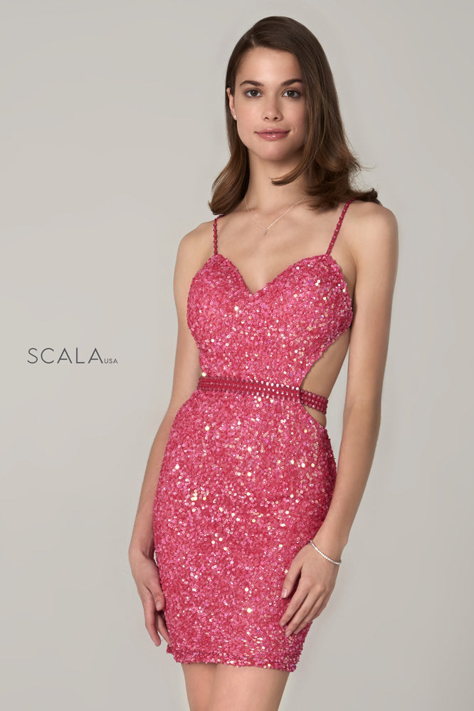 Scala pink sequin outlet dress