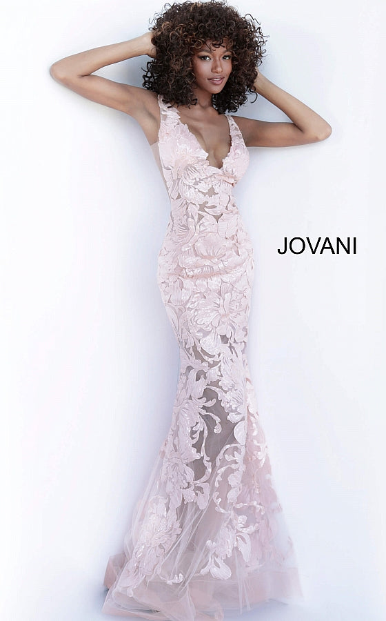 Red Plunging Neckline Prom Jovani Dress 60283 - Elbisny