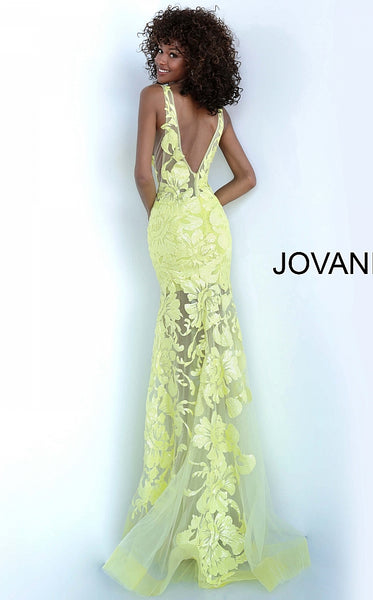 Red Plunging Neckline Prom Jovani Dress 60283 - Elbisny