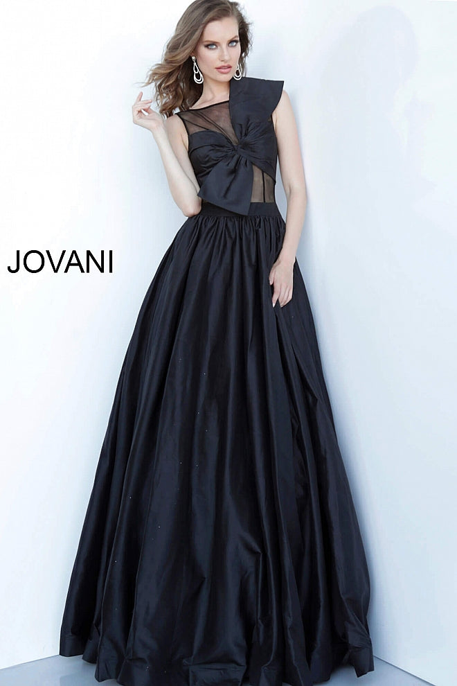 Black Pleated Skirt Sleeveless Evening Jovani Gown 66360 - Elbisny