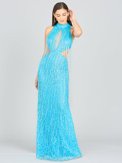 CARRIE FRINGE BEADED DRESS