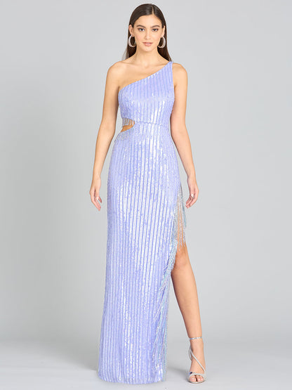 WENDY BEADED FRINGE GOWN