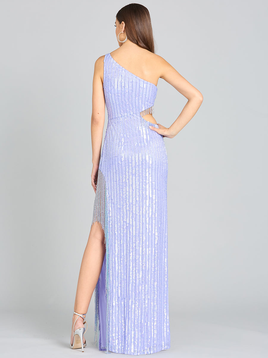 WENDY BEADED FRINGE GOWN