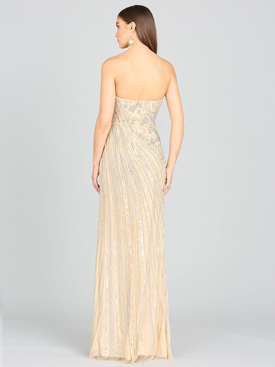 FREDDY STRAPLESS BEADED GOWN