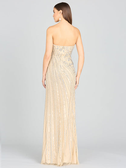 FREDDY STRAPLESS BEADED GOWN