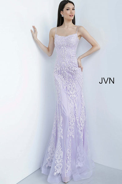 Lilac Spaghetti Strap Corset Back Dress JVN02012 - Elbisny